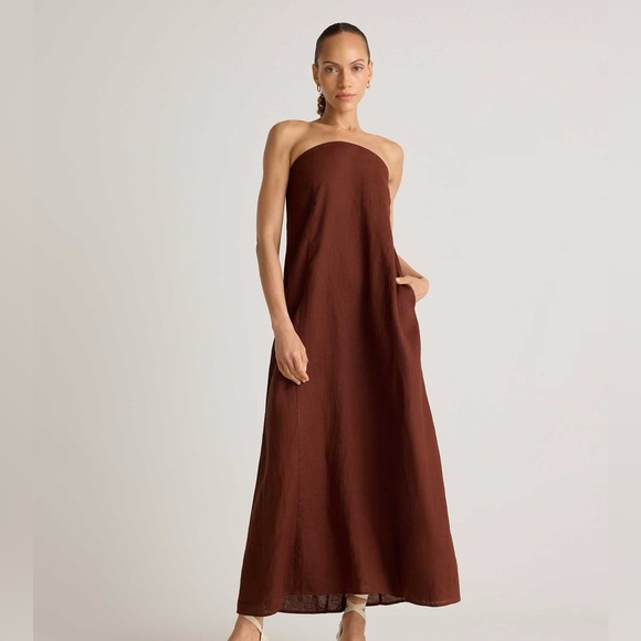 Quince 100% European Linen Strapless Maxi - Picture 1 of 5